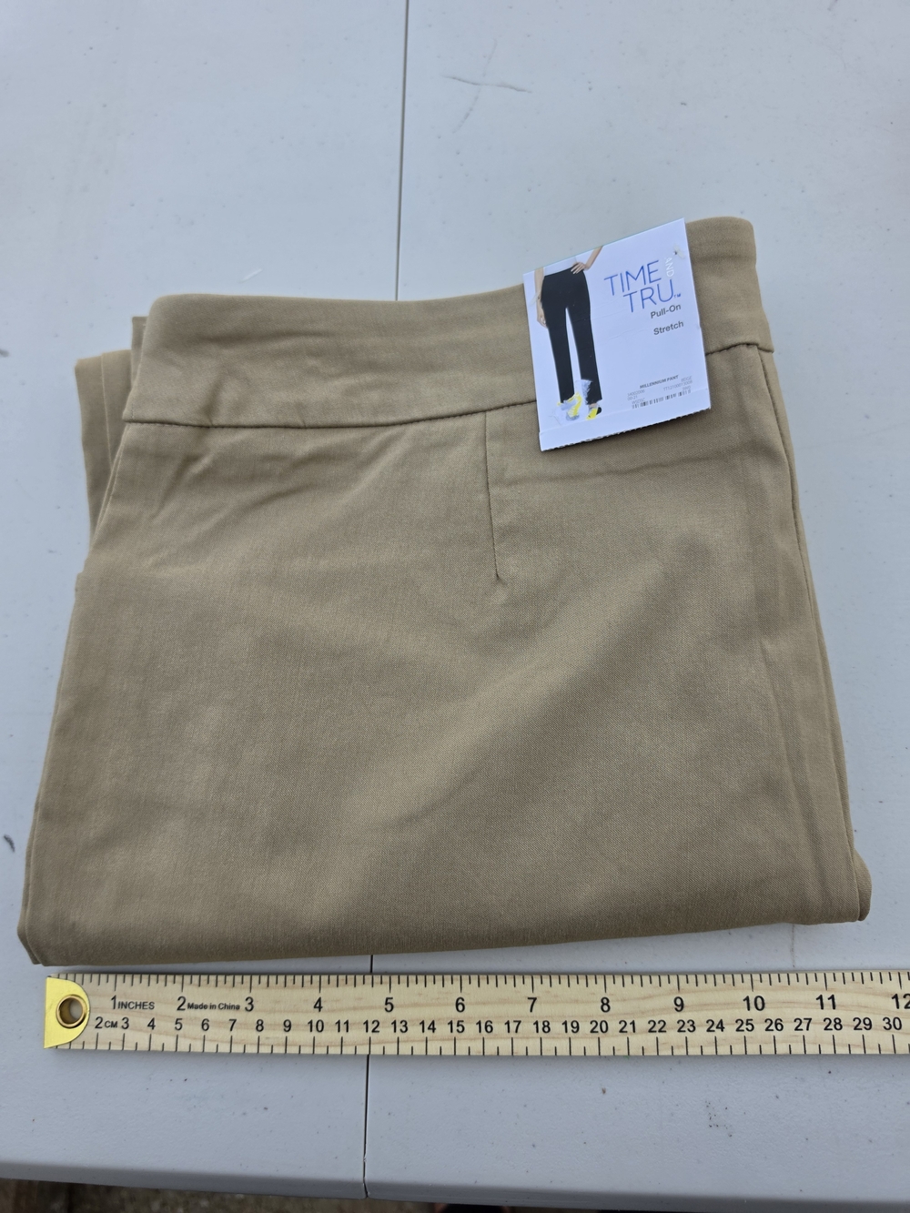 Time and Tru Pull-On Stretch Pants Women's XL (16–18) Average Khaki Straight Leg - Picture 11 of 11